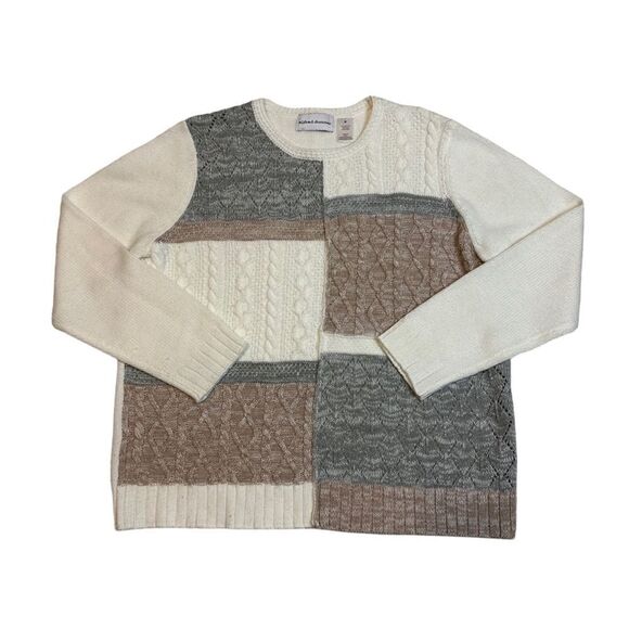 Alfred Dunner Sweaters - Alfred Dunner Patchwork Crew Neck Sweater
